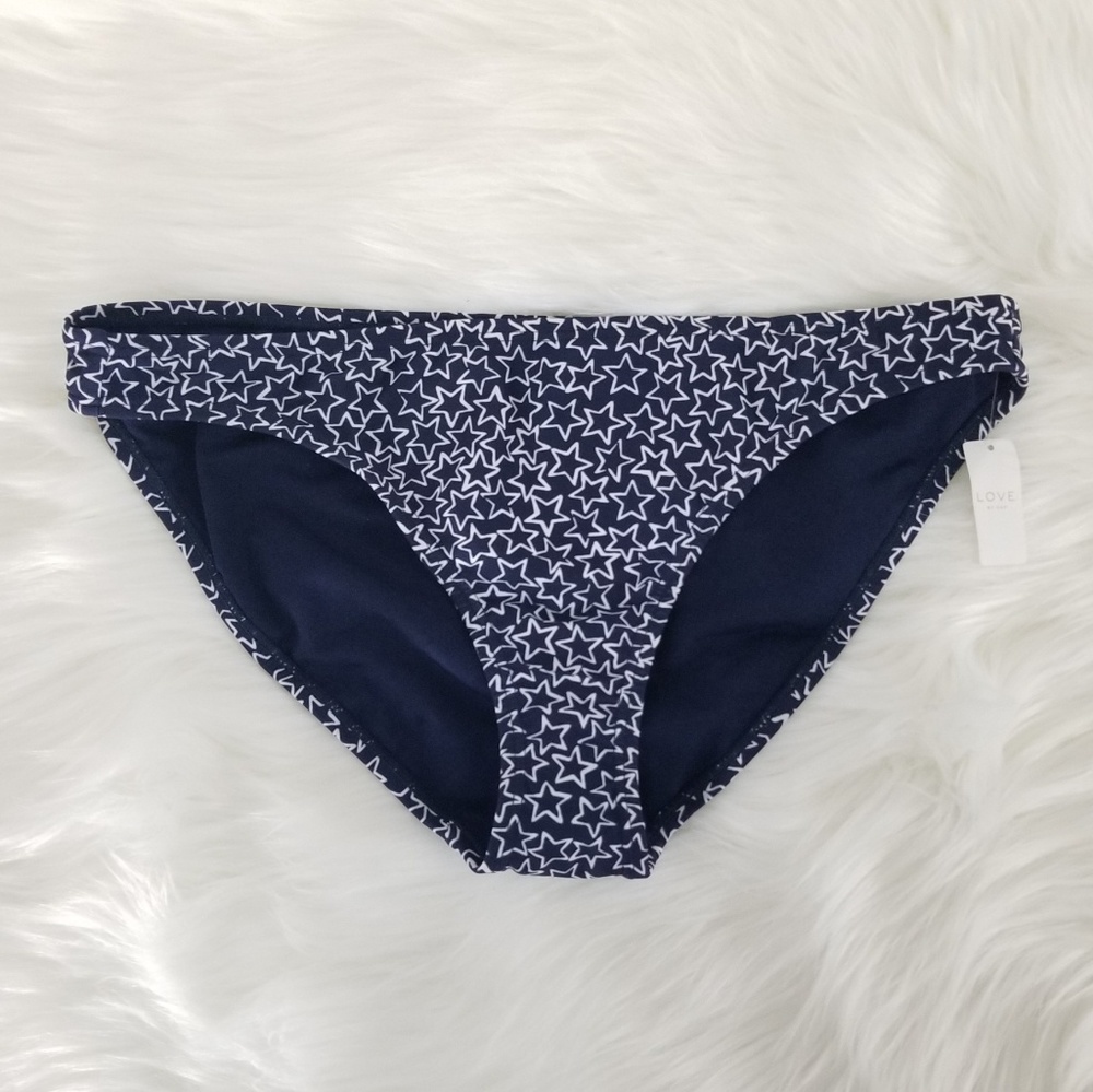 Gap Love Navy Blue White Stars Bikini Swim Bottom